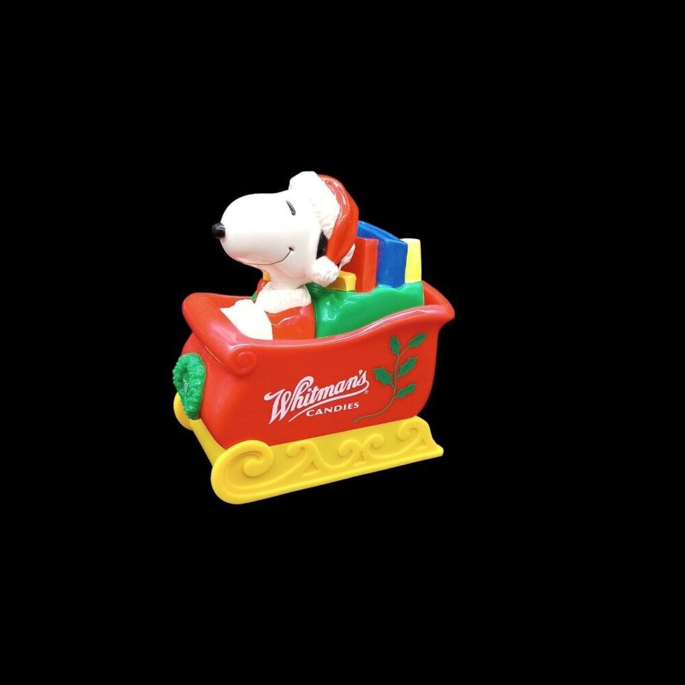 Vtg Peanuts Snoopy Ornament Lot of 9 Christmas Whitman's Candies Sleigh Bank - Picture 12 of 16